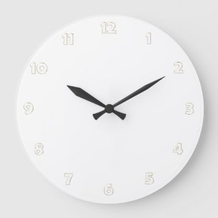 Clock Face Numbers - white gold contour Grote Klok