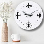 Clock Face with Airplane icons Cool Pilot Aviation Grote Klok