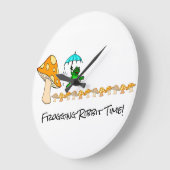 Clock Frogging Ribbit Time Mushroom Grote Klok (Hoek)