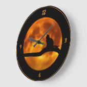 CLOCK FULLL MOON CAT SILHOUETTE GROTE KLOK (Hoek)