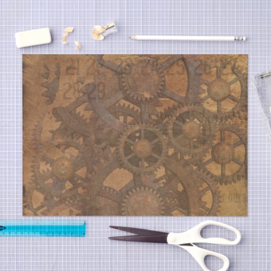 Clock Gears Steampunk Art Tissuepapier (Craft)