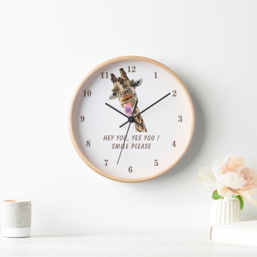 Clock Giraffe afspelen - glimlach - aangepaste tek (Huis)