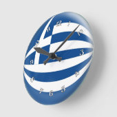 Clock Greece Greek flag Bubble Design Ronde Klok (Hoek)