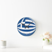 Clock Greece Greek flag Bubble Design Ronde Klok (Huis)