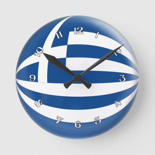 Clock Greece Greek flag Bubble Design Ronde Klok (Voorkant)