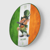 CLOCK - IRISH FLAG LEPRECHAUN GROTE KLOK (Hoek)