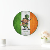 CLOCK - IRISH FLAG LEPRECHAUN GROTE KLOK (Huis)