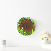 Clock - Iron Sunflower in Grass Ronde Klok (Huis)