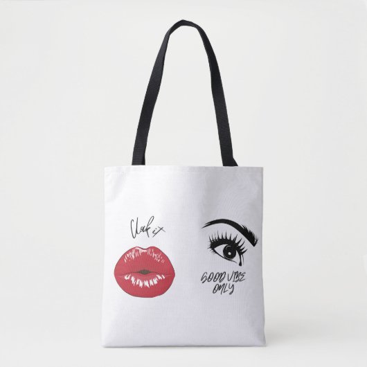 Clock It & Good Vibes Chic Boodschaptas Tote Bag (Voorkant)