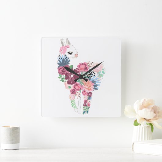 Clock Llama Vierkante Klok (Huis)