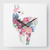 Clock Llama Vierkante Klok (Voorkant)