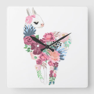 Clock Llama Vierkante Klok