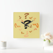 Clock - Marks in Orange and Brown-vraag Vierkante Klok (Huis)