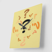 Clock - Marks in Orange and Brown-vraag Vierkante Klok (Hoek)