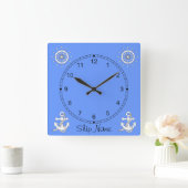 Clock - Nautical Theme Vierkante Klok (Huis)