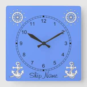 Clock - Nautical Theme Vierkante Klok