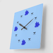 Clock - Nautical Time Vierkante Klok (Hoek)