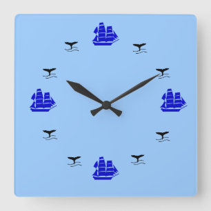 Clock - Nautical Time Vierkante Klok