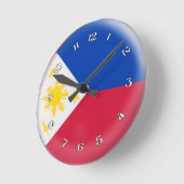 Clock Philippino flag Bubble Design Ronde Klok (Hoek)