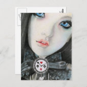 Clock pop face fantasyPostcard Briefkaart (Voorkant / Achterkant)