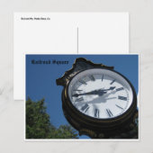 Clock Railroad Sq. Briefkaart (Voorkant / Achterkant)