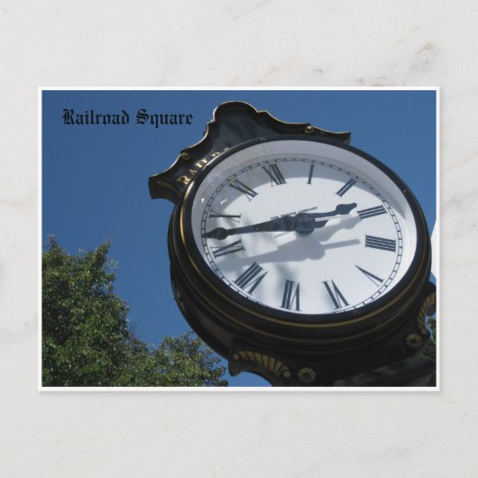 Clock Railroad Sq. Briefkaart (Voorkant)