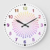 Clock - Rainbow Colored Stars Grote Klok (Voorkant)