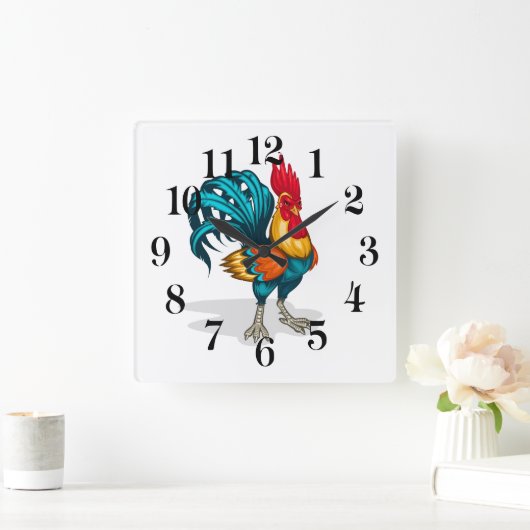 Clock-Rooster Vierkante Klok (Huis)