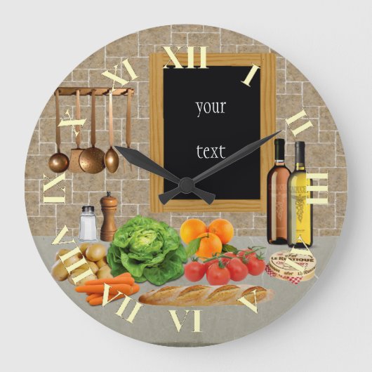 clock-round kitchen grote klok (Voorkant)