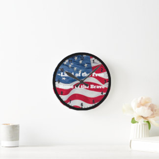 Clock RR - Land of the Free Home of the Brave Ronde Klok