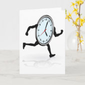 Clock Running Wenskaarten Kaart (Gele Bloem)