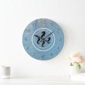 Clock - Seahorses, Water and White Rings Grote Klok (Huis)
