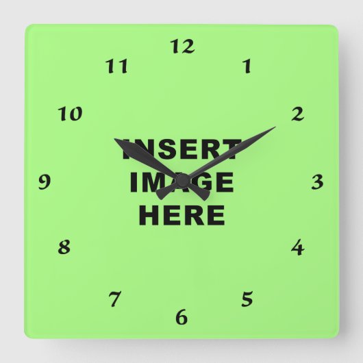 Clock Sjabloon Black Calligraphy Numbers Vierkante Klok (Voorkant)