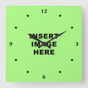 Clock Sjabloon Black Calligraphy Numbers Vierkante Klok