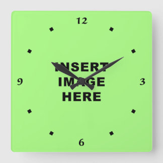 Clock Sjabloon Black Calligraphy Numbers Vierkante Klok