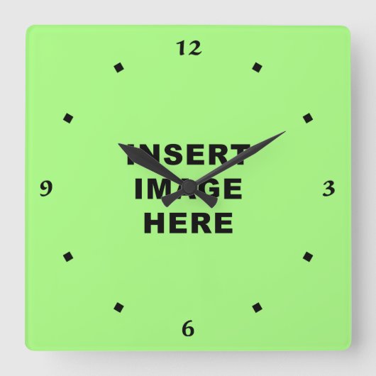 Clock Sjabloon Black Calligraphy Numbers Vierkante Klok (Voorkant)