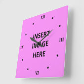 Clock Sjabloon Black Roman Numers Vierkante Klok (Hoek)