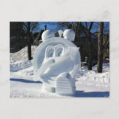 Clock Snow Sculpture, Quebec, Canada Briefkaart (Voorkant)
