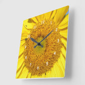 Clock - Sunflower Florets Vierkante Klok (Hoek)
