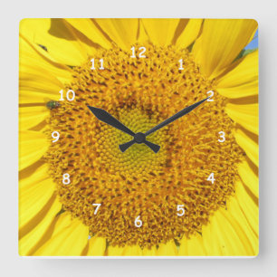 Clock - Sunflower Florets Vierkante Klok