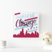 Clock sweet home chicago vierkante klok (Huis)