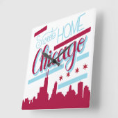 Clock sweet home chicago vierkante klok (Hoek)