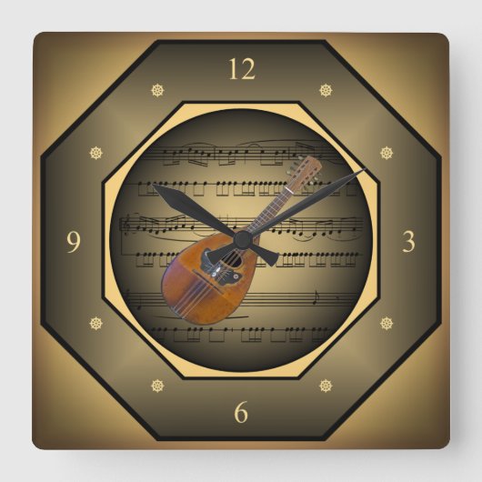 Clock-tagon ~ Mandolin~ Sheet Music ~ Tuscan ~ Vierkante Klok (Voorkant)