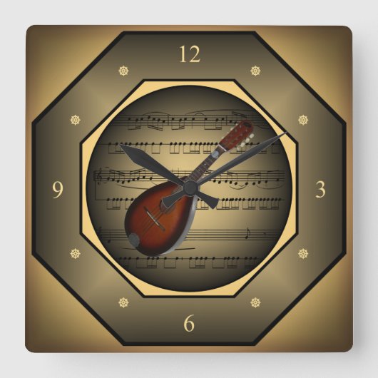 Clock-tagon ~ Mandolin~ Sheet Music ~ Tuscan ~ Vierkante Klok (Voorkant)