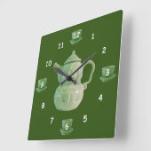 Clock - Tea Time Vierkante Klok (Hoek)