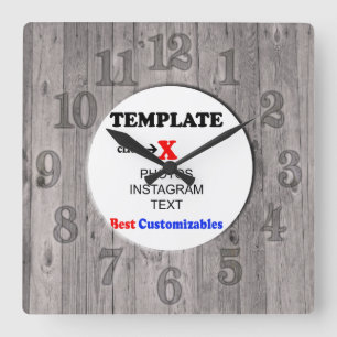 Clock Template   Wood Fence Vierkante Klok