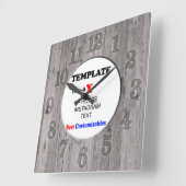Clock Template | Wood Fence Vierkante Klok (Hoek)