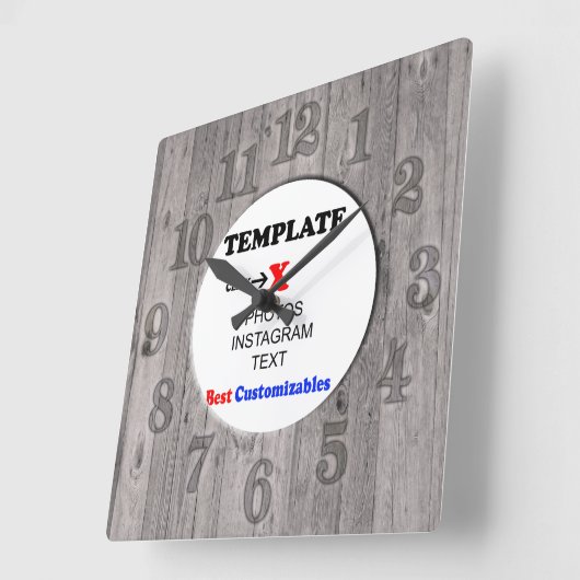 Clock Template | Wood Fence Vierkante Klok (Hoek)