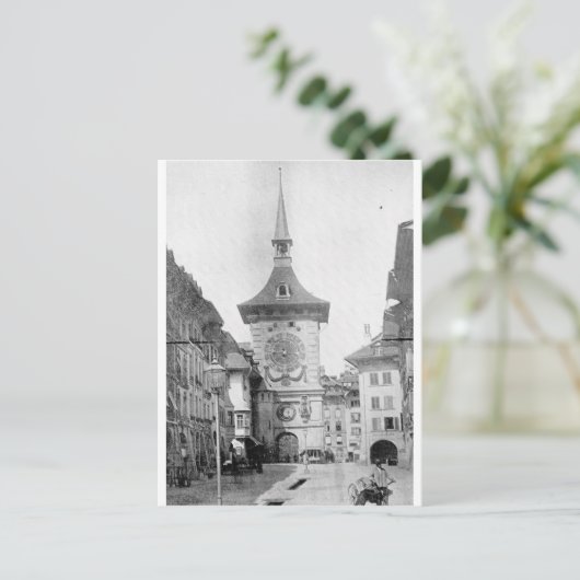 Clock Tower, Berne, Zwitserland ca. 1890 Briefkaart (Staand voorkant)