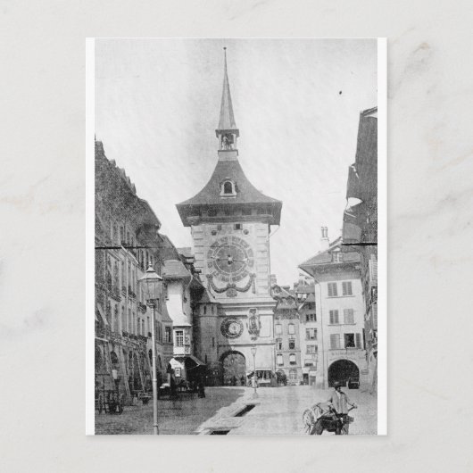 Clock Tower, Berne, Zwitserland ca. 1890 Briefkaart (Voorkant)